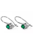 Kolczyki z 925 Srebro 14k 583 z Emerald vec053s Sowiecki styl Vintage Art Deco